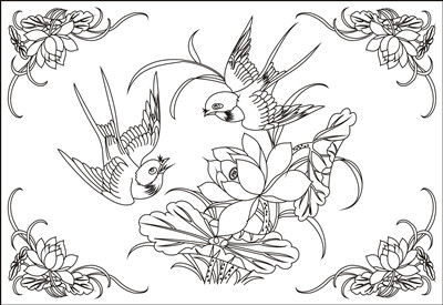 【花鸟鱼虫】激光打标机花鸟鱼虫矢量图模板159个下载地址